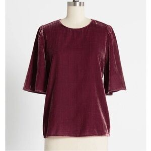 Elegant Velvet Burgundy Top